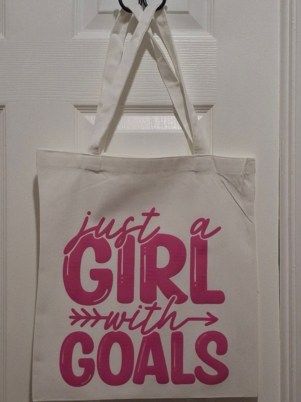 Just a Girl With Goals Puff Designed Tote Bag